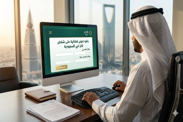 رفع دعوى قضائية على شخص عبر ناجز