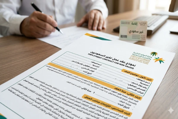 نموذج عقد عمل لغير السعوديين وزارة العمل